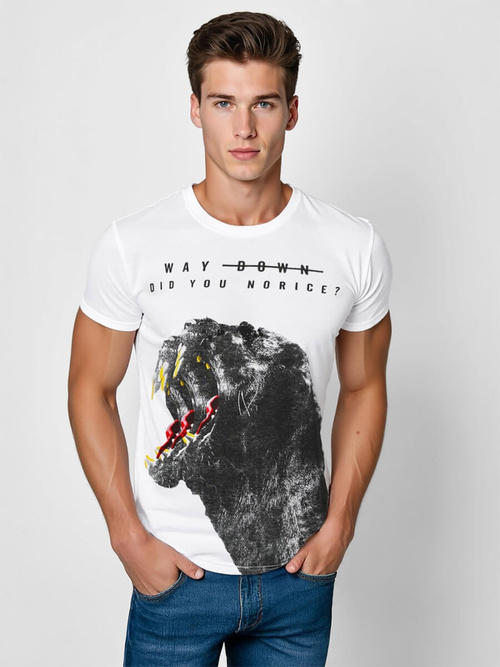 T-shirt Homme Blanc OZONEE O/T127/1Z