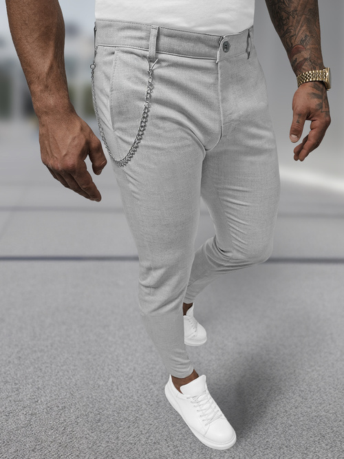Pantalon Chino Homme Gris OZONEE DJ/3300