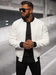 Veste en cuir homme blanc OZONEE O/88120