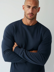 Sweatshirt Homme Bleu Foncé OZONEE JS/2001-10Z