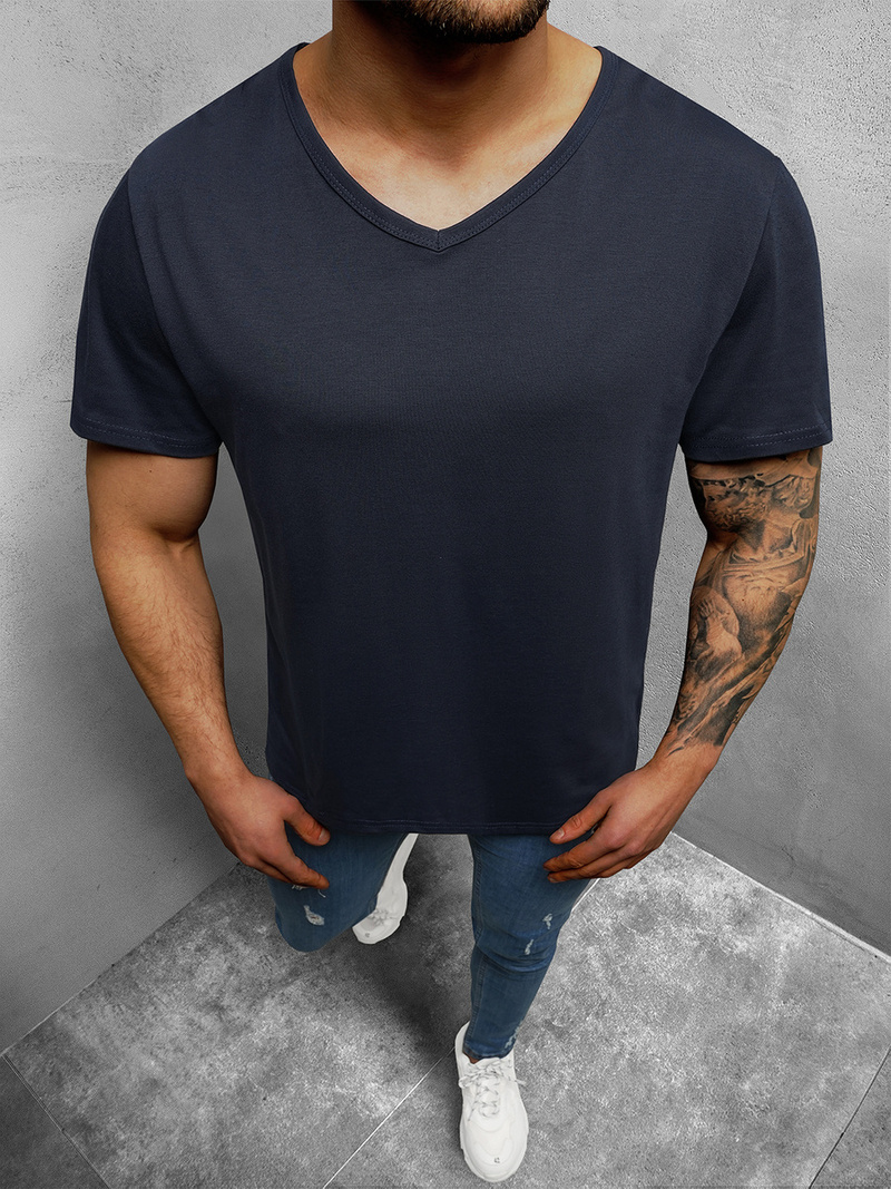 T-Shirt Homme Bleu foncé OZONEE 712007
