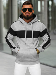 Sweatshirt à capuche homme gris OZONEE JS/8B1309/2