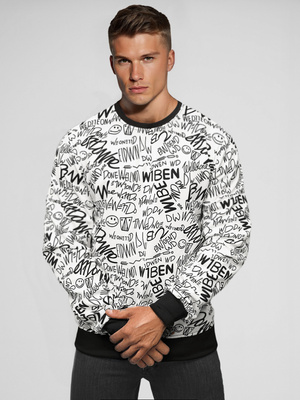 Sweatshirt Homme Blanc OZONEE JS/8B1218/1Z