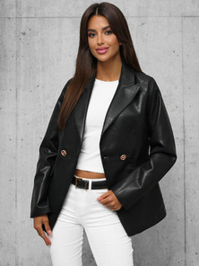 Veste en cuir femme noir OZONEE JS/11Z8121Z