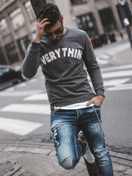 Sweatshirt Homme Gris foncé OZONEE B/181905