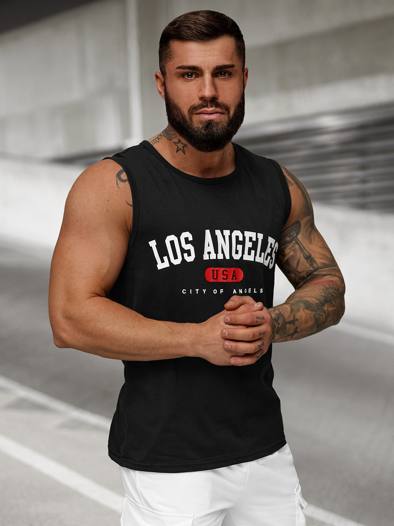 T-shirt Homme Noir OZONEE JS/8B1715/3Z