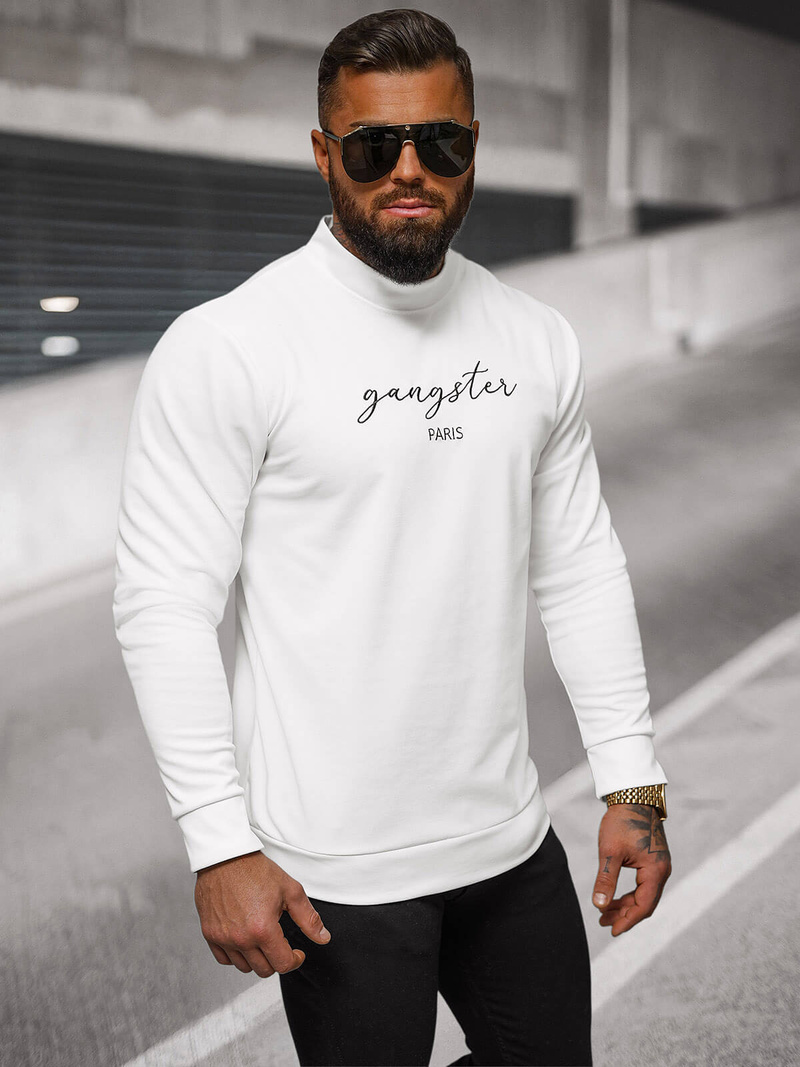 Sweatshirt Homme Blanc OZONEE O/B7548