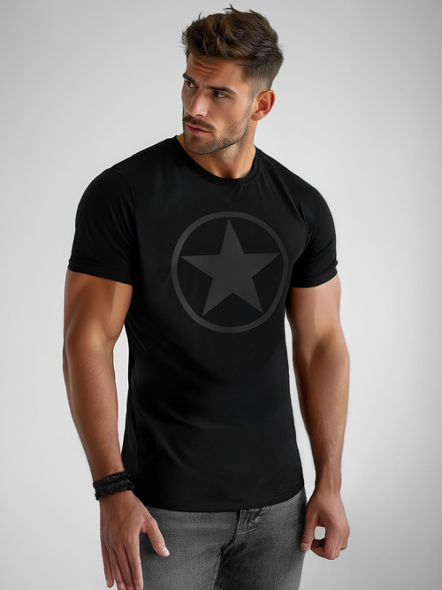 T-shirt Homme Noir OZONEE NB/MT3151Z