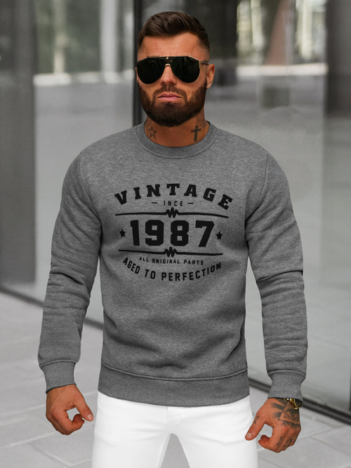 Sweatshirt homme gris foncé OZONEE JS/8B1359/5