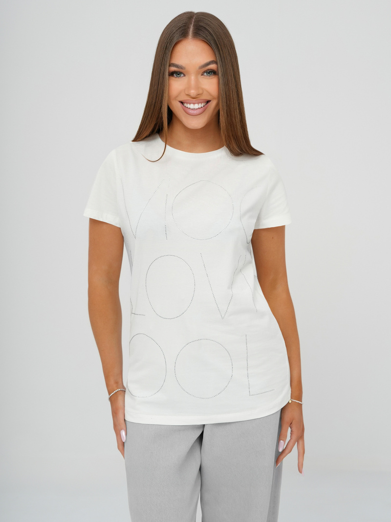T-shirt femme blanc OZONEE JS/YJ77841