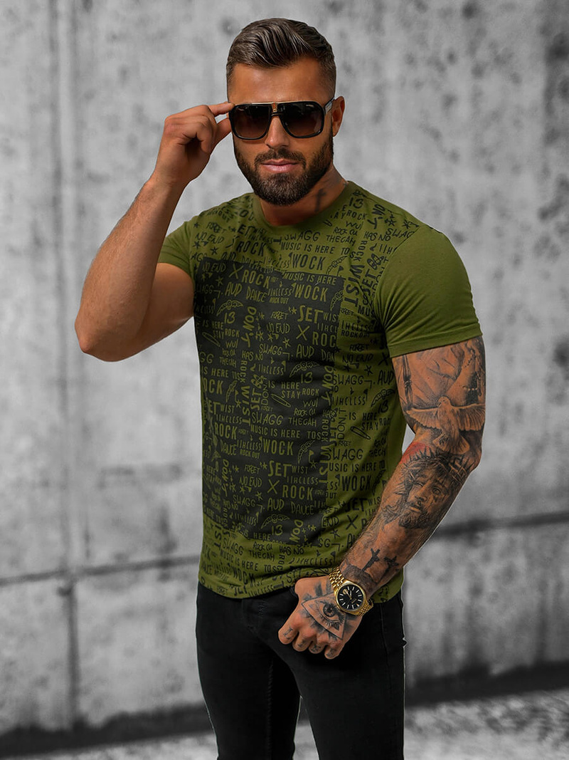 T-shirt Homme Vert OZONEE O/T122/29Z