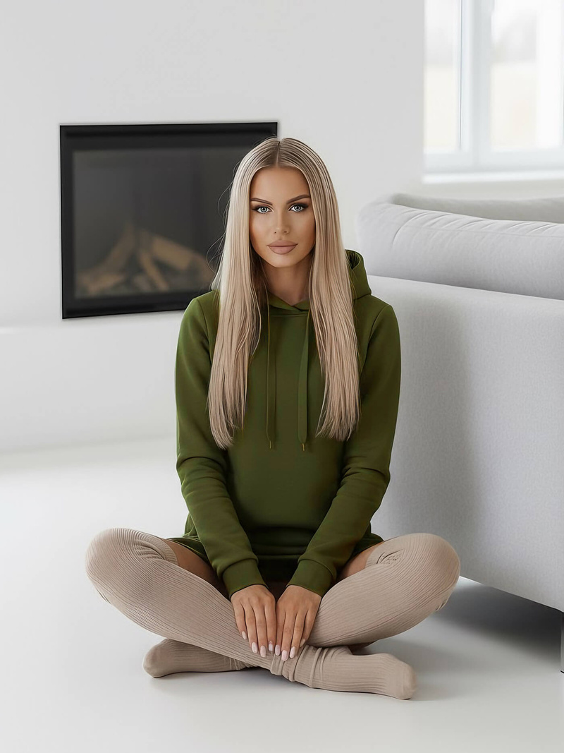 Sweat femme Kaki OZONEE JS/YS10005/29Z