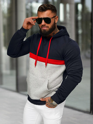 Sweatshirt à capuche homme bleu foncé OZONEE JS/8B1319/25