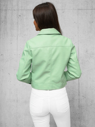 Veste en cuir femme menthe OZONEE O/G117Z