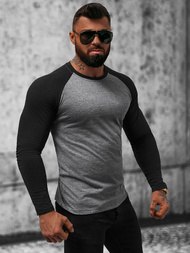 T-shirt à manches longues homme foncé et noir OZONEE O/B261