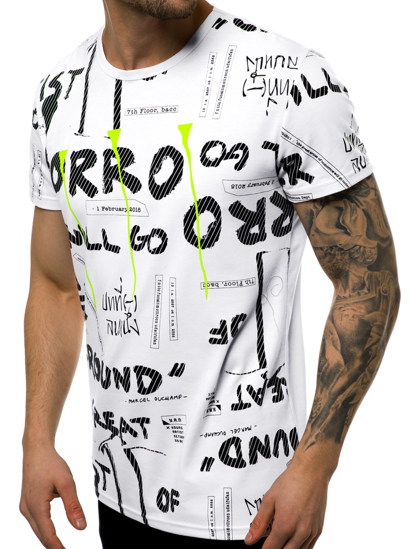 T-Shirt Homme Blanc OZONEE JS/SS10926