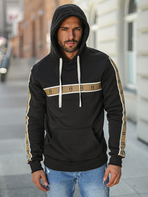 Sweatshirt à capuche homme noir OZONEE JS/8B1729/3