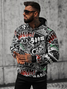 Sweatshirt à capuche homme noir OZONEE O/B270