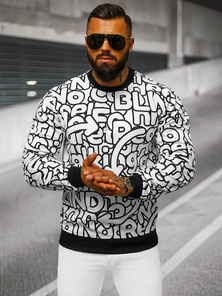 Sweatshirt Homme Blanc OZONEE JS/8B1137/1
