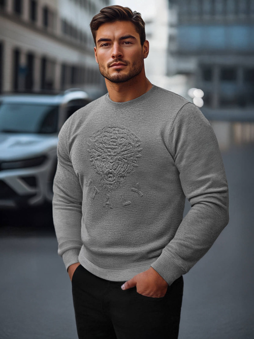 Sweatshirt Homme Gris Foncé OZONEE NB/MF2010
