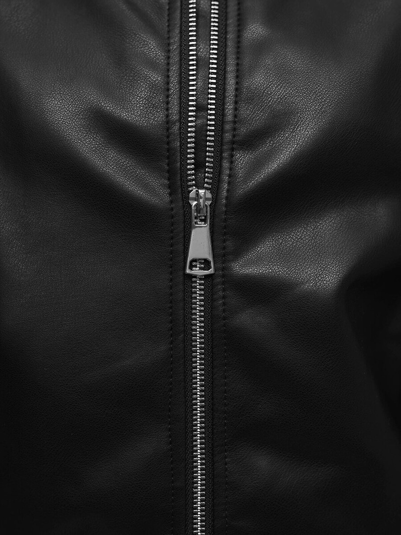 Veste en cuir femme noir OZONEE O/G116Z