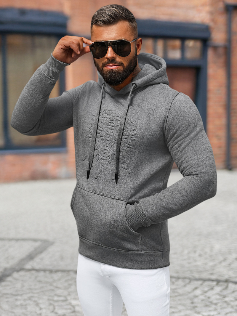 Sweatshirt Homme Gris Foncé OZONEE NB/MF2012
