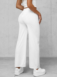 Pantalons en velours pour femmes blanc OZONEE JS/92K519/1