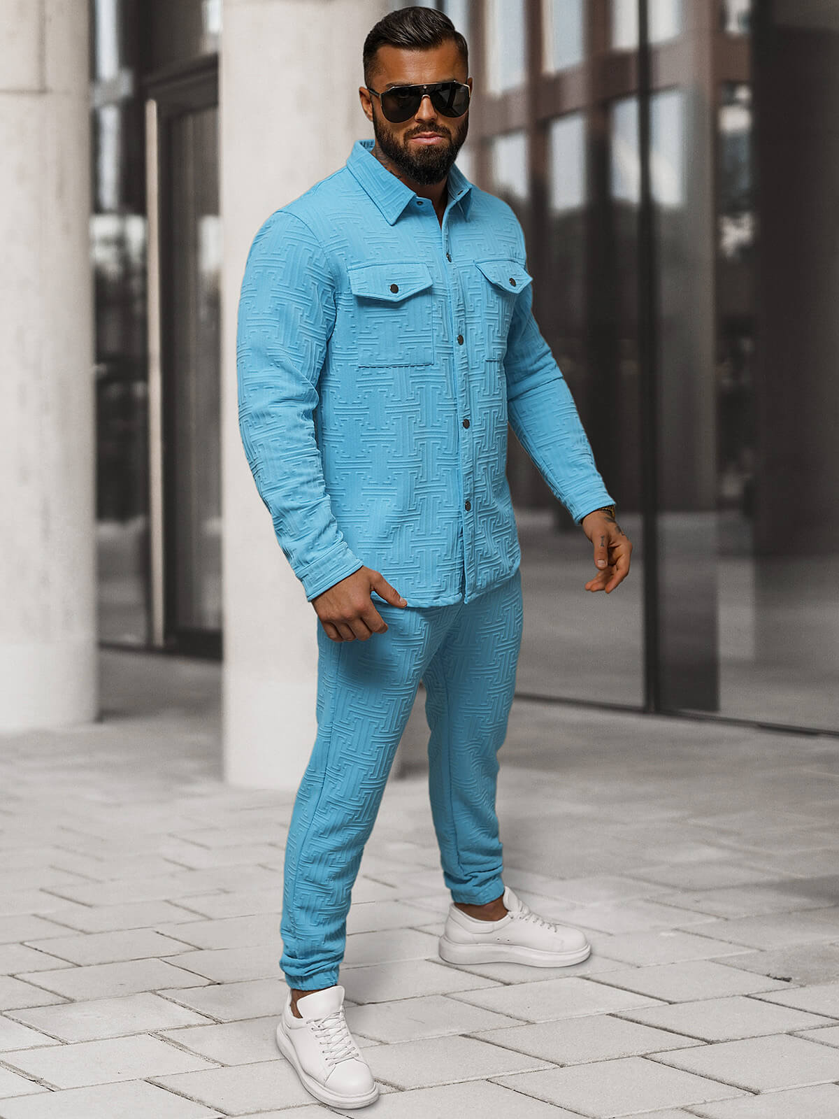 Velours Bleu Clair Pimkie Pantalon Velours Cargo Jogger Bleu Ciel