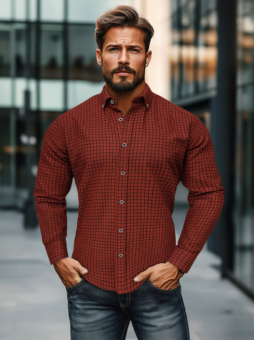 Chemise Homme Rouge OZONEE O/V130