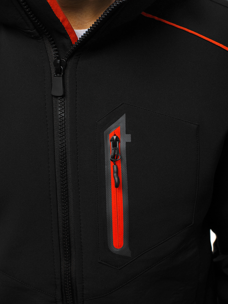 Veste Homme noir et orange OZONEE GE/12259