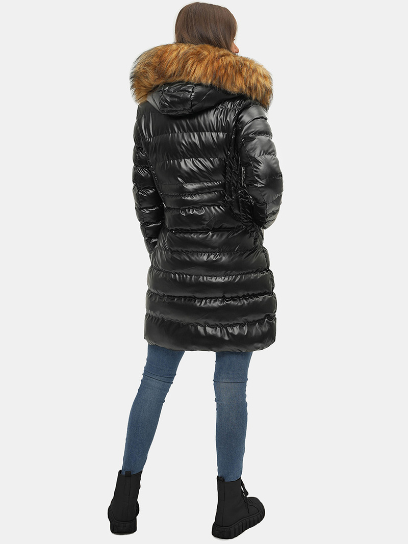 Veste Femme Noir et Marron OZONEE JS/M777/392B