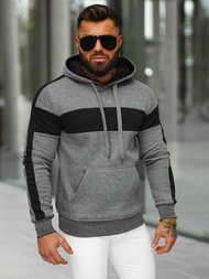 Sweatshirt à capuche homme gris foncé OZONEE JS/8B1309/5