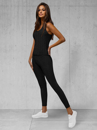 Ensemble de survêtement deux pièces noir OZONEE JS/YW88037/1Z