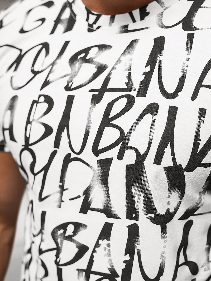 T-shirt Homme Blanc OZONEE JS/8T1215/1