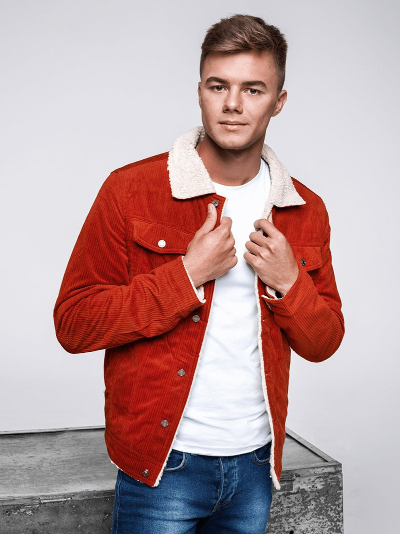 Veste en jean Homme Orange OZONEE JB/JP1179/3