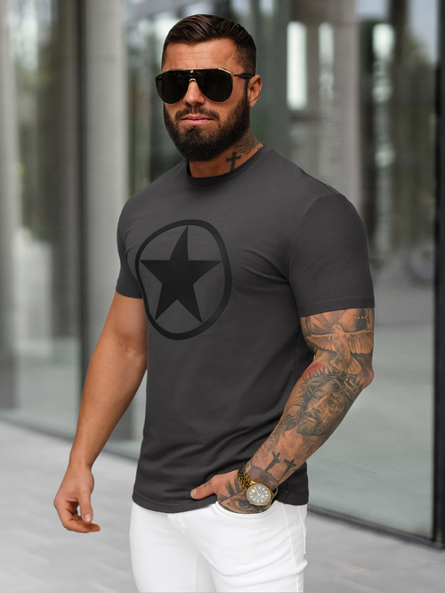 T-shirt Homme Gris Foncé OZONEE NB/MT3151