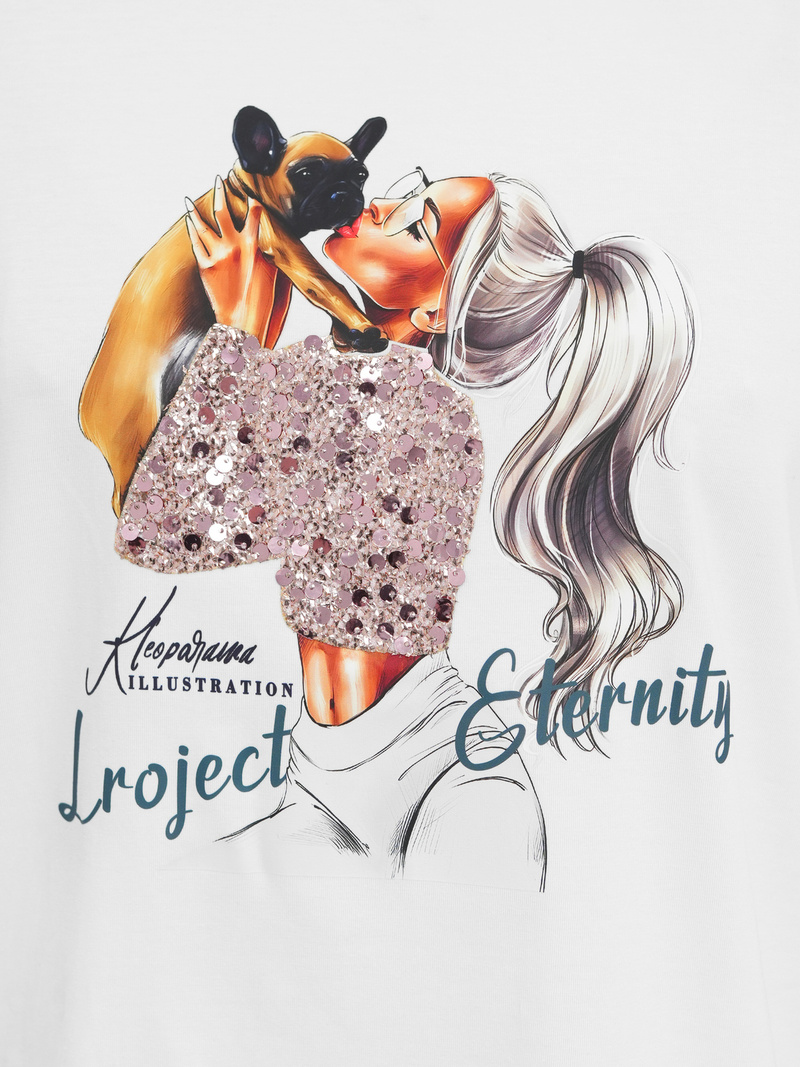 T-shirt femme blanc OZONEE JS/95T2575/1