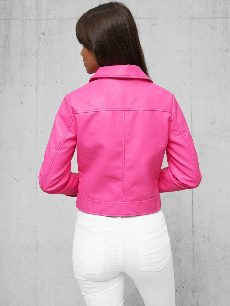 Veste en cuir femme rose OZONEE O/G117Z