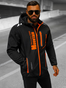 Veste Softshell Homme noir et orange OZONEE JS/HH026/1