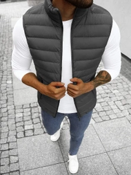 Veste Sans Manches Homme Gris Foncé OZONEE JS/M711/105
