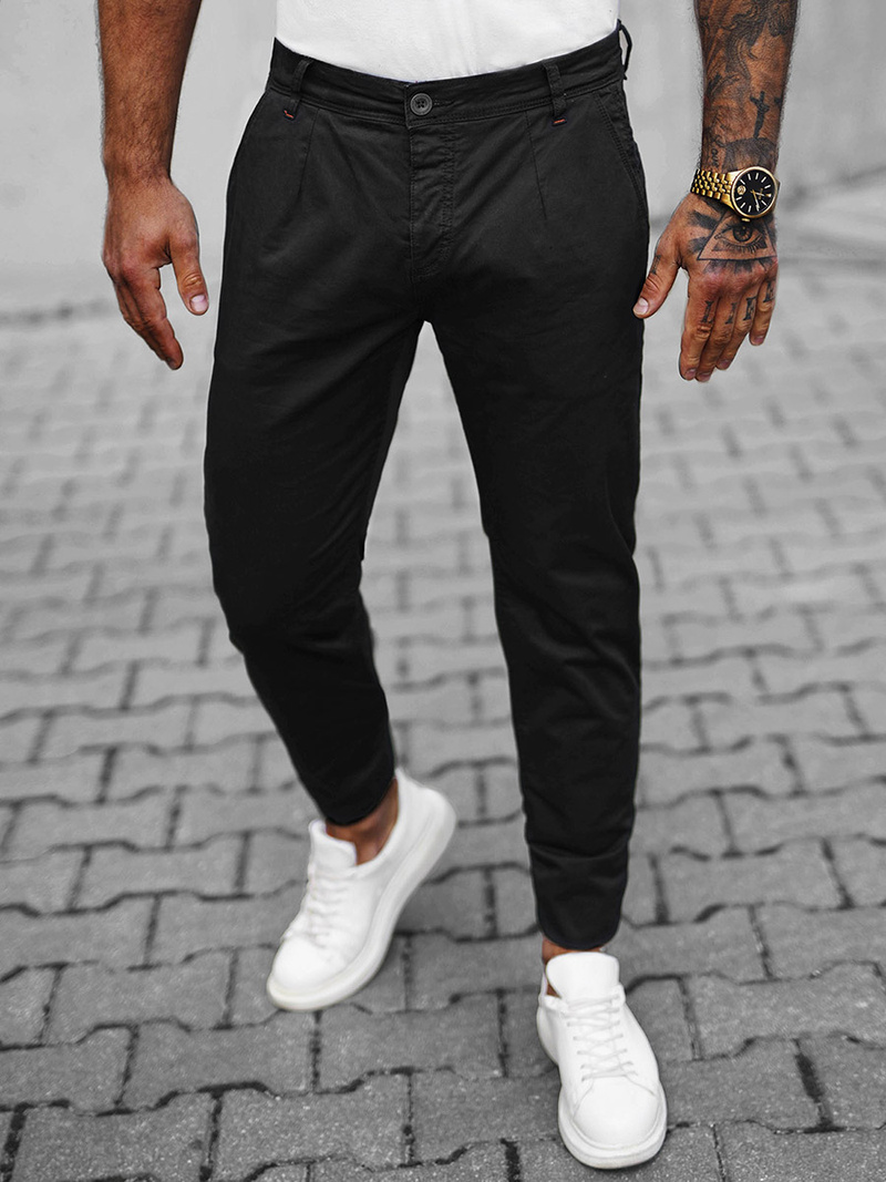 Pantalon Chino Homme Noir OZONEE O/H6306