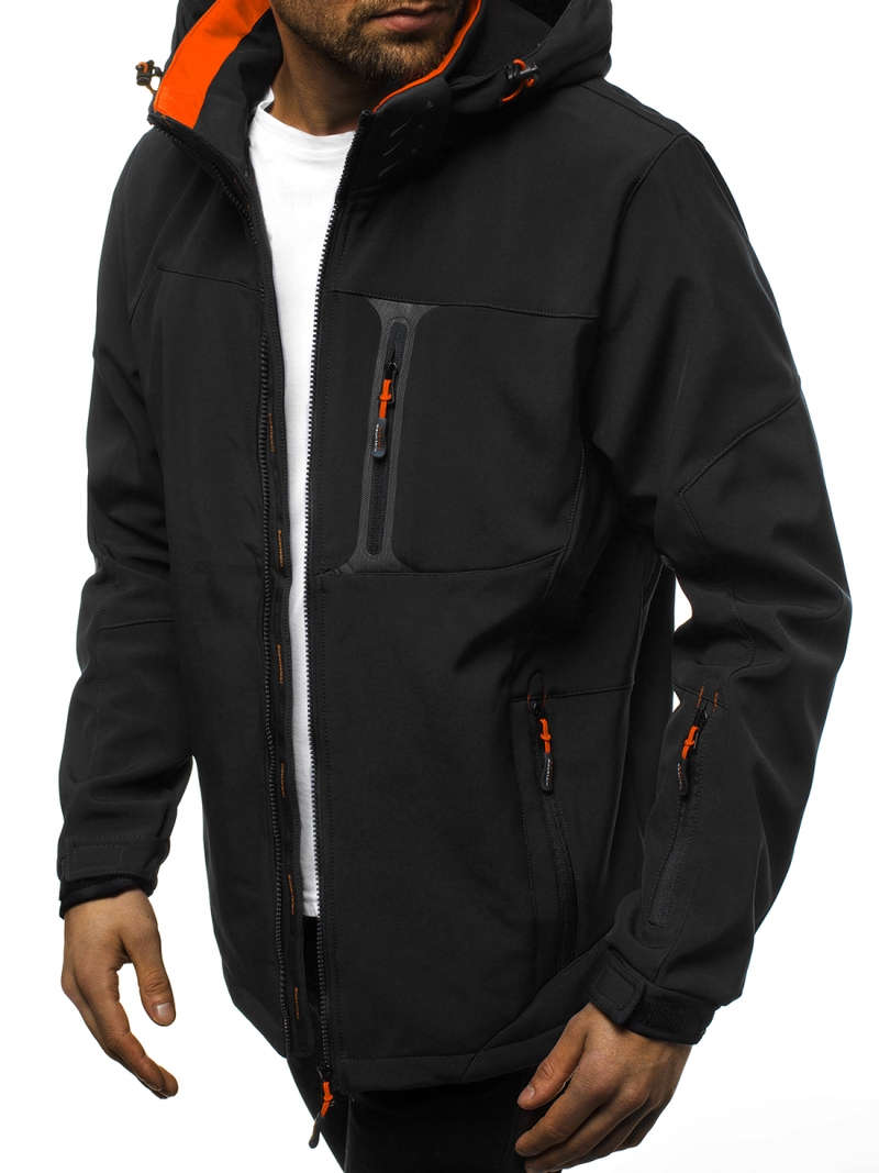 Veste Homme noir-orange OZONEE GE/12262