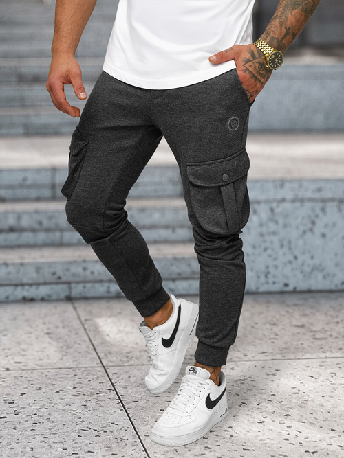 Pantalon de survêtement Homme Gris foncé OZONEE C/316Z