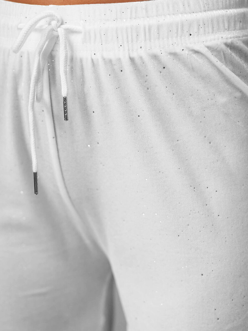 Pantalons en velours pour femmes blanc OZONEE JS/92K519/1