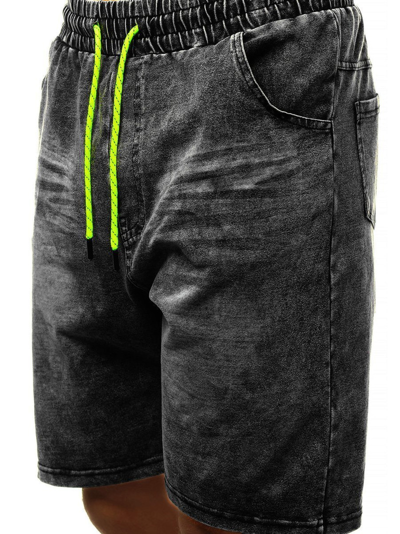 Short en jean Noir OZONEE JS/KK1070/2