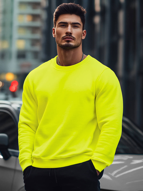 Sweatshirt Homme Néon Jaune OZONEE JS/2001-10Z