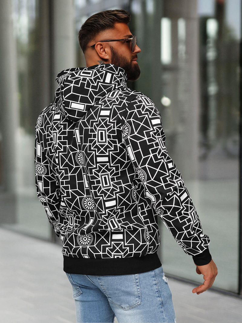 Sweatshirt à capuche homme noir OZONEE JS/8B1236/3