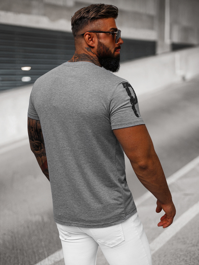 T-shirt Homme Gris Foncé OZONEE O/8T1263/5