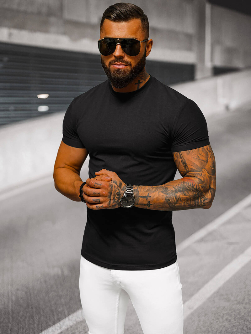 T-shirt Homme Noir OZONEE NB/MT3001Z